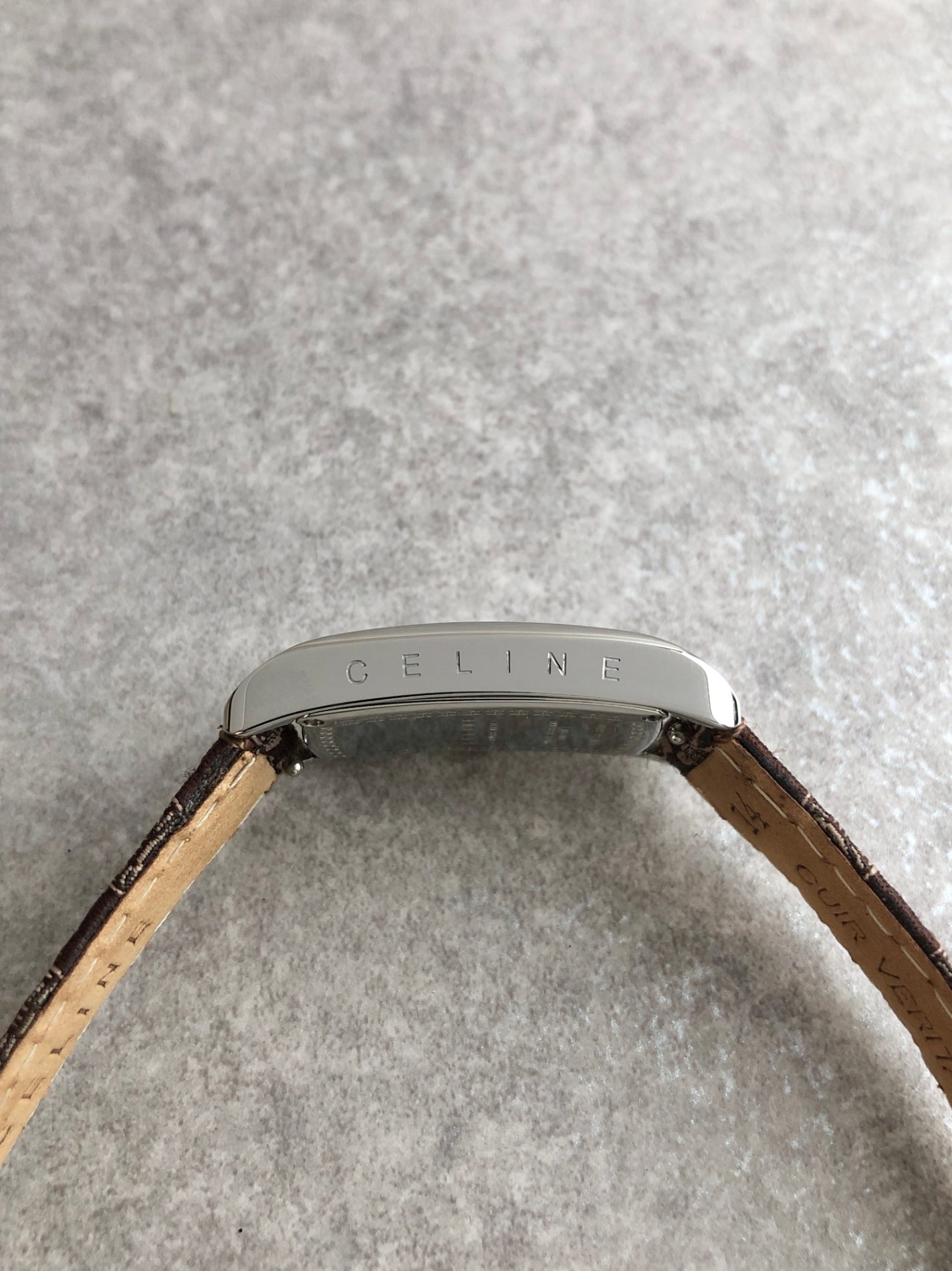 CELINE Macadam Blason Watch Brown Vintage mhphxp