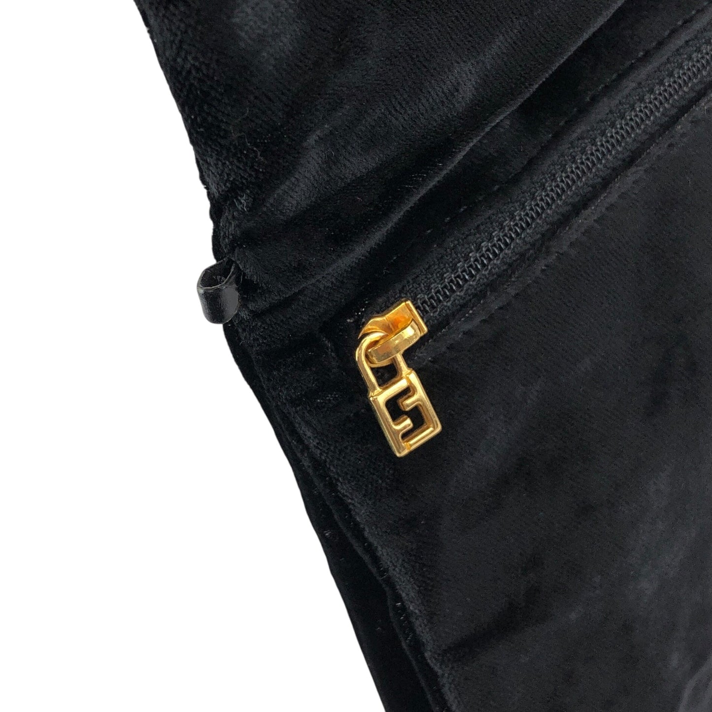 FENDI Logo Tassel Two-way Shoulder bag Black Vintage jw2uf7