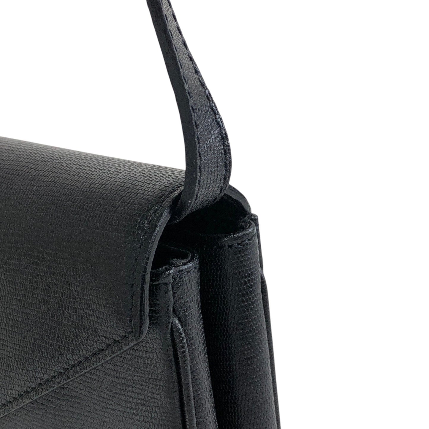 CELINE Circle Logo Shoulder bag Black Vintage bwix55