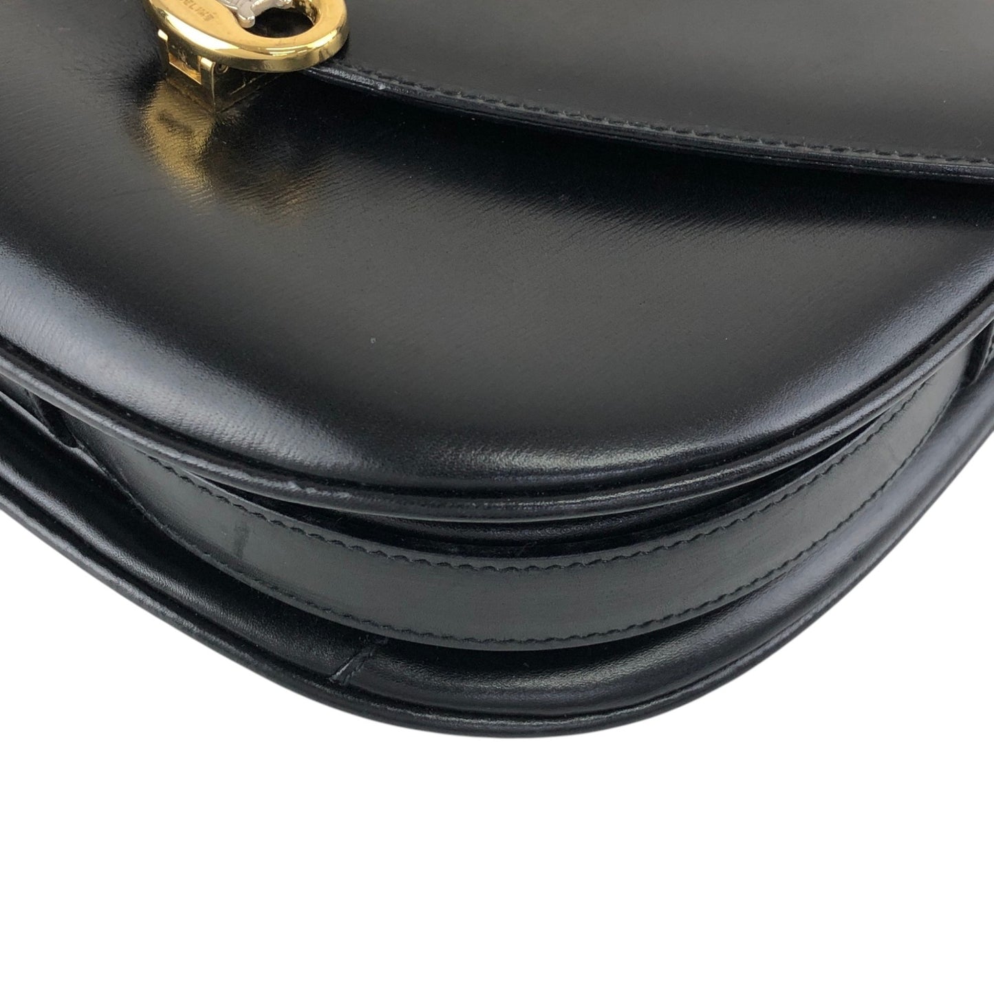 CELINE Blason Shoulder bag Black Vintage a6pwvz
