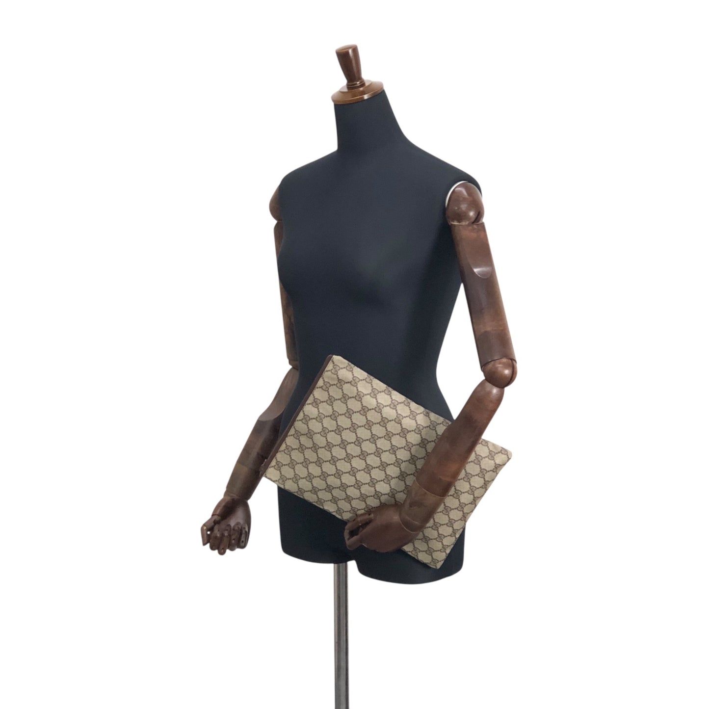 GUCCI GG Pattern Clutch bag Beige Vintage sjn56b