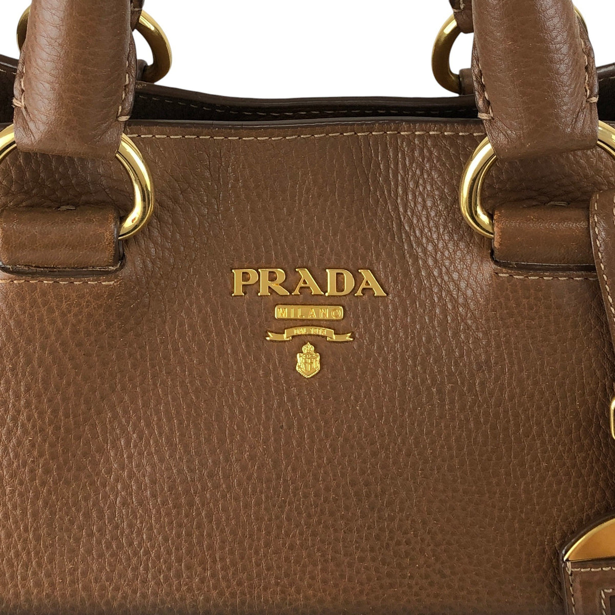 PRADA Logo Two-way Totebag Shoulder bag Brown Vintage 38ggy4