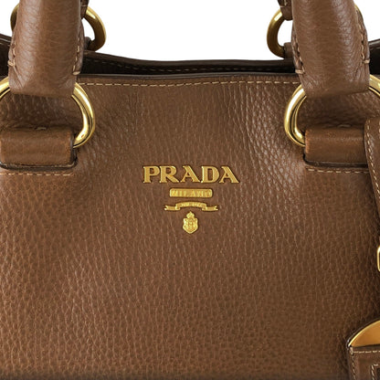 PRADA Logo Two-way Totebag Shoulder bag Brown Vintage 38ggy4