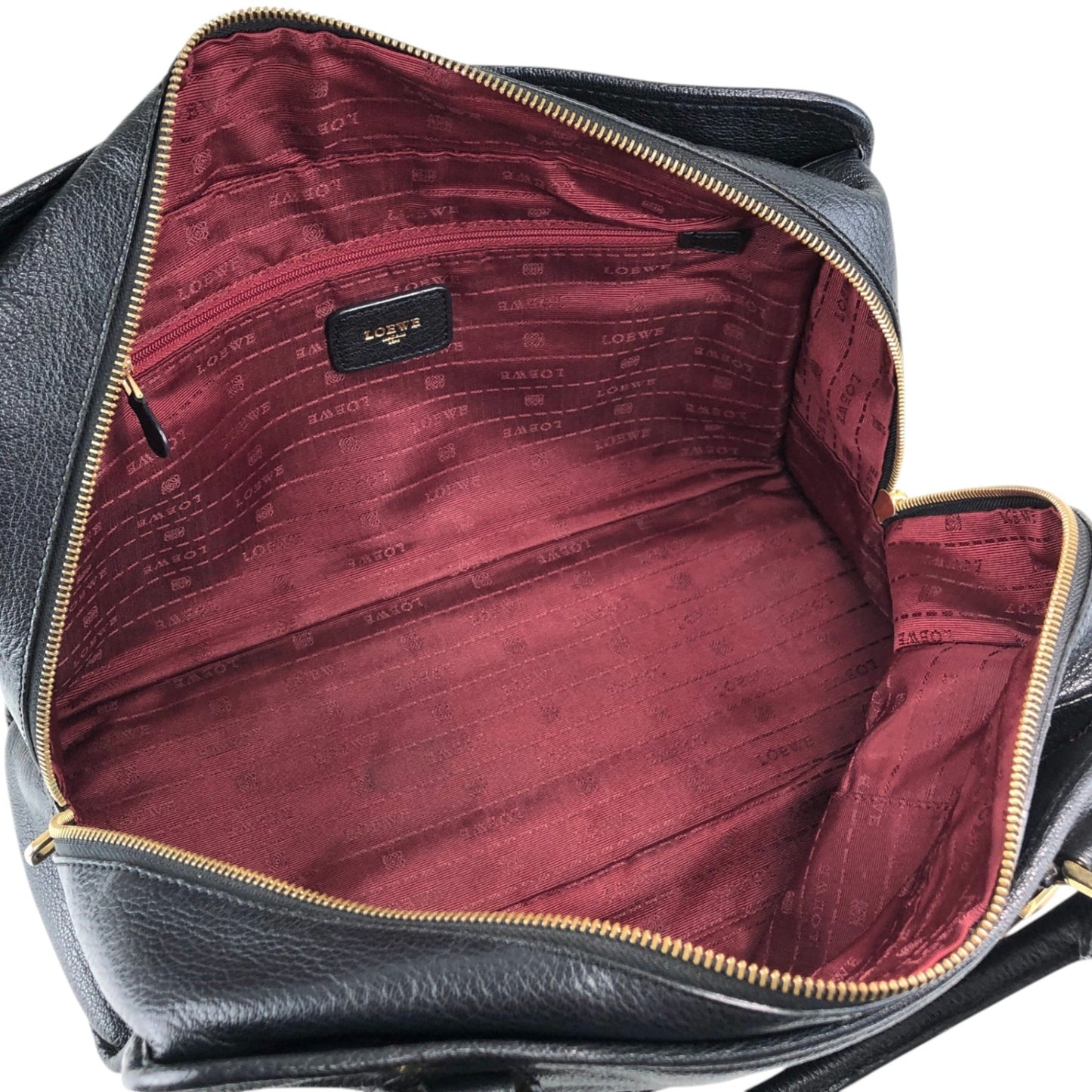 LOEWE Anagram Small Boston bag Handbag Black Vintage rtk3kf
