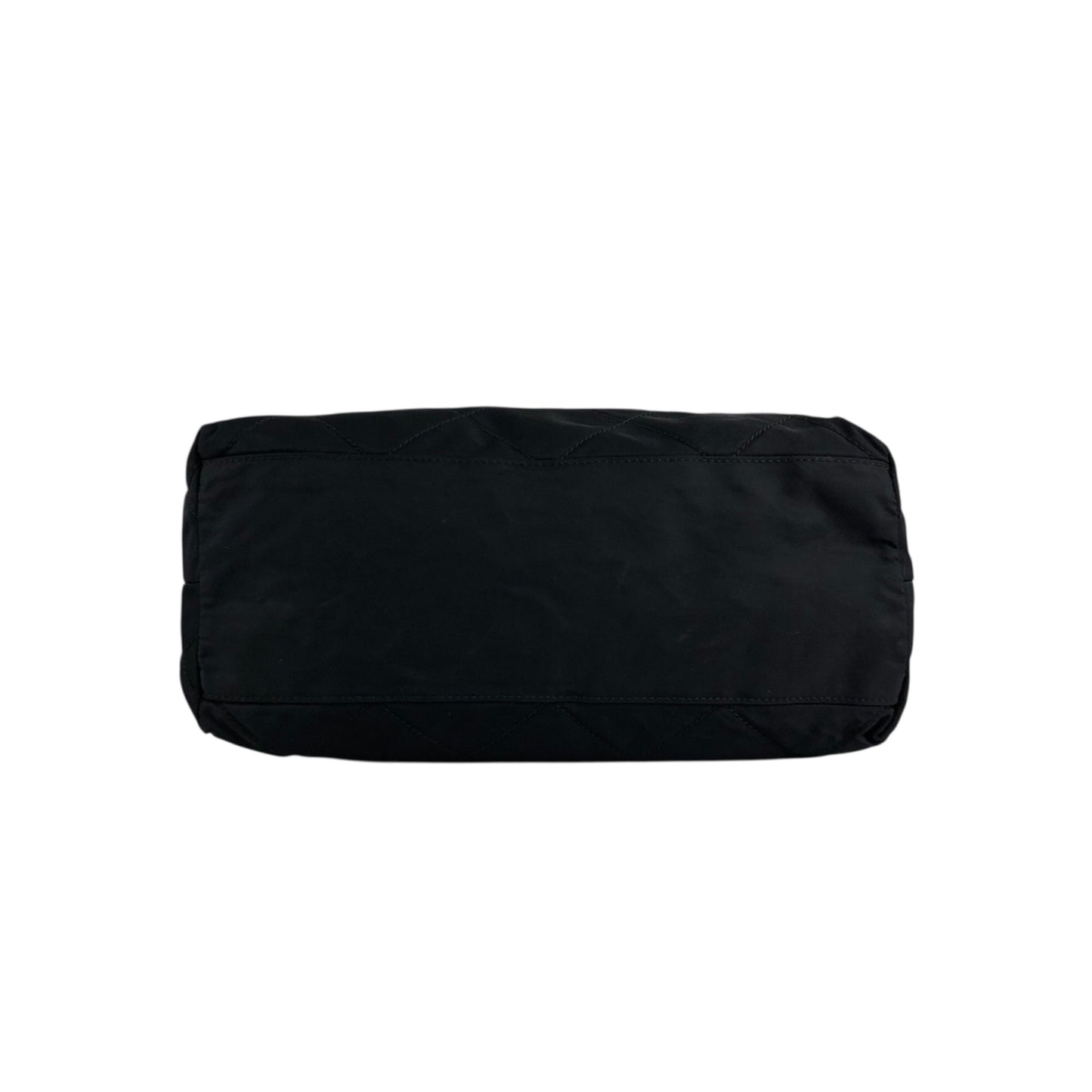 PRADA Tessuto Triangle Logo Chain Shoulder bag Black Vintage aymjy2