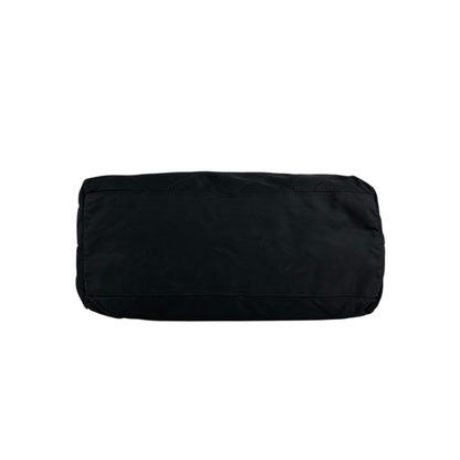 PRADA Tessuto Triangle Logo Chain Shoulder bag Black Vintage aymjy2