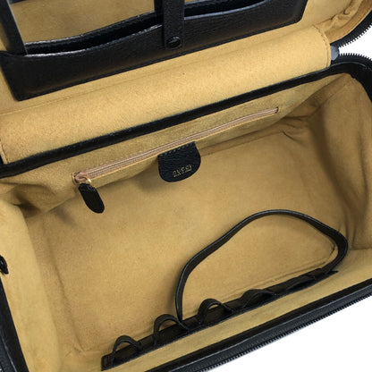 GUCCI Bamboo Leather Two-way Vanity bag Shoulder bag Black Vintage ub7fck