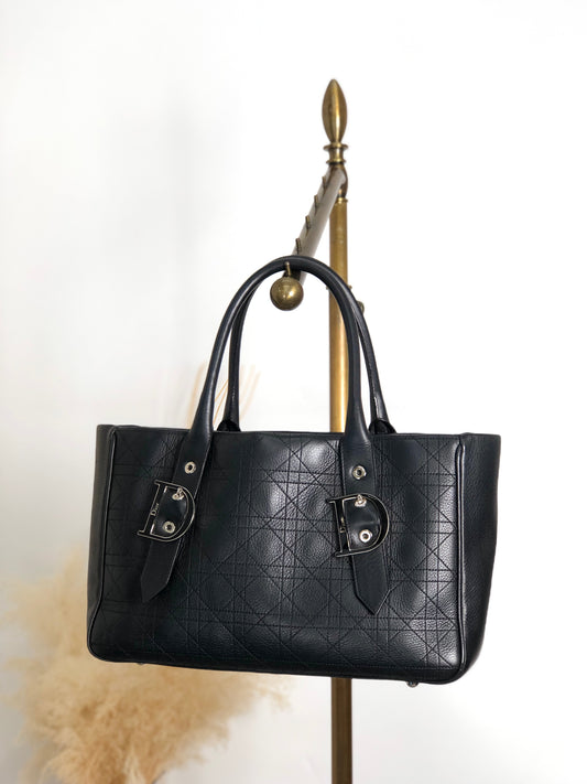 Christian Dior D Motif Totebag Black Vintage iiw373