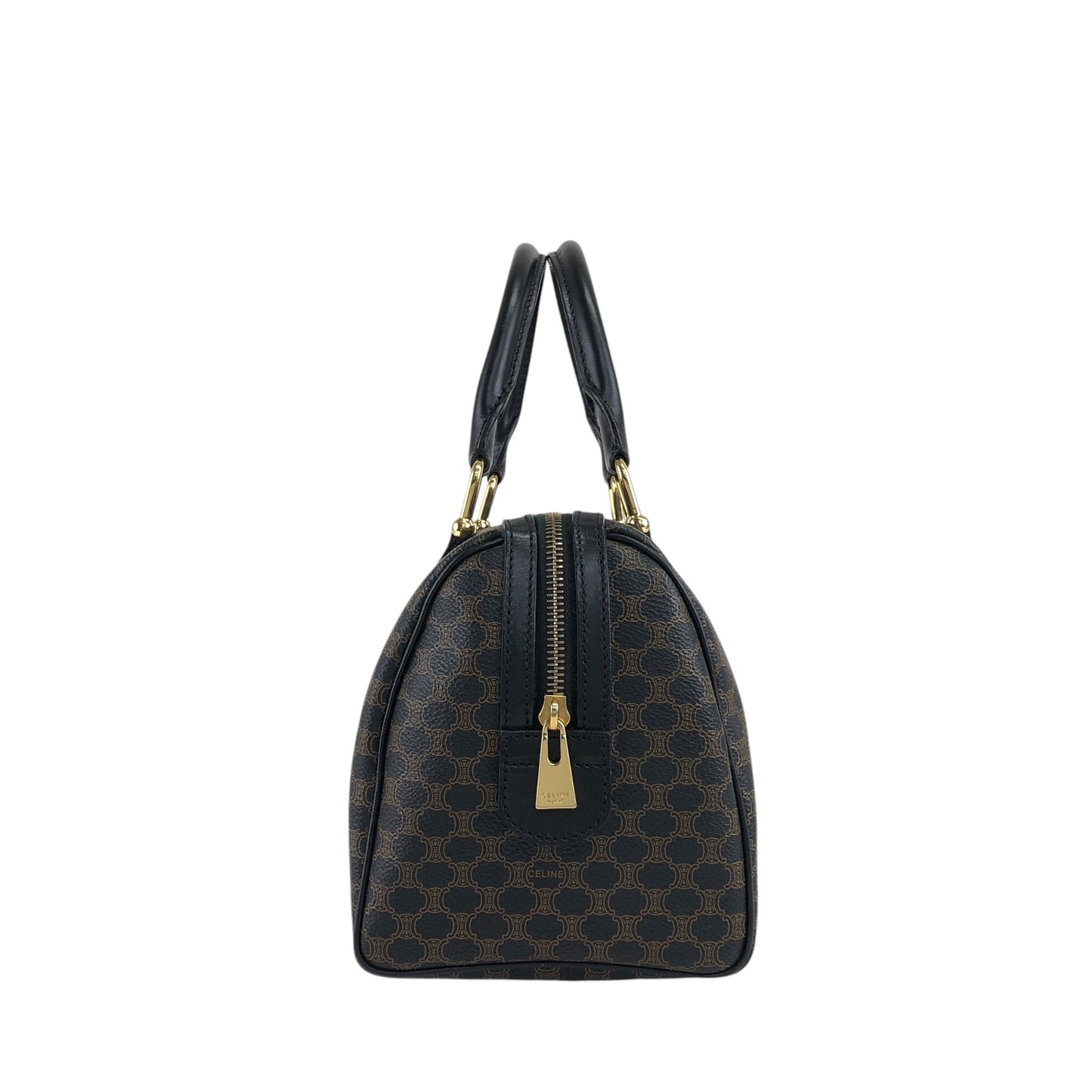CELINE Macadam Blason Two-way Boston bag Shoulder bag Black Vintage u3fgiw
