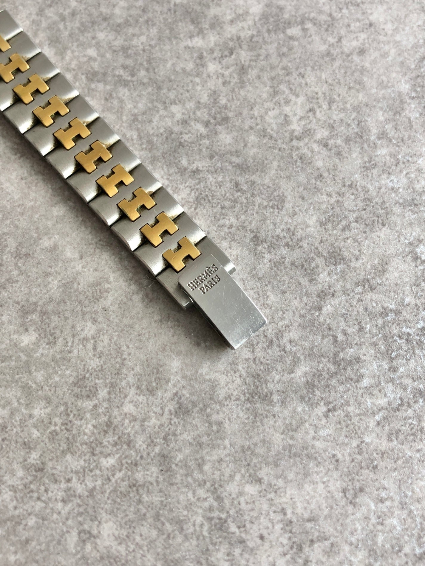 HERMES Quartz Watch Silver×Gold Vintage psz3jv