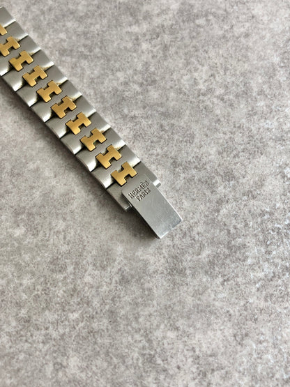 HERMES Quartz Watch Silver×Gold Vintage psz3jv