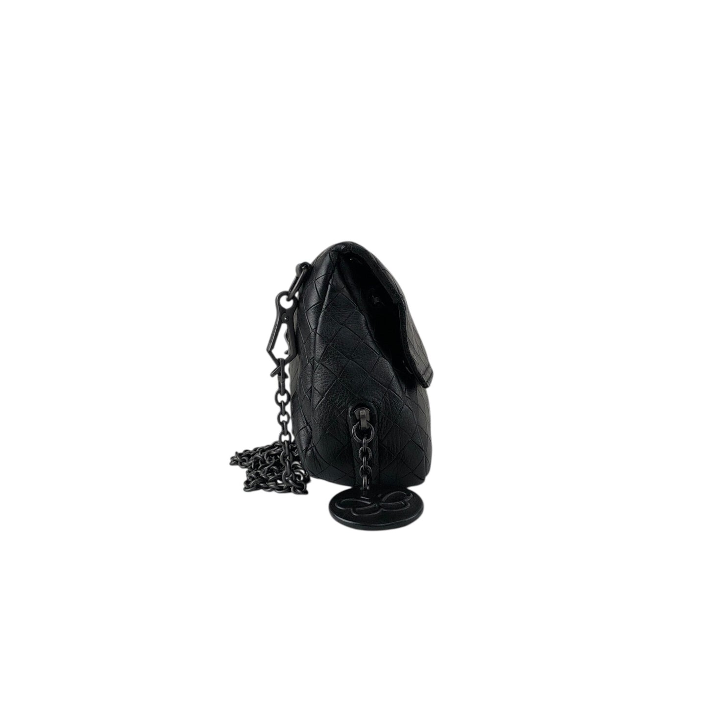 Bottega Veneta Intrecciato Chain Shoulder bag Black Vintage kgc2x6