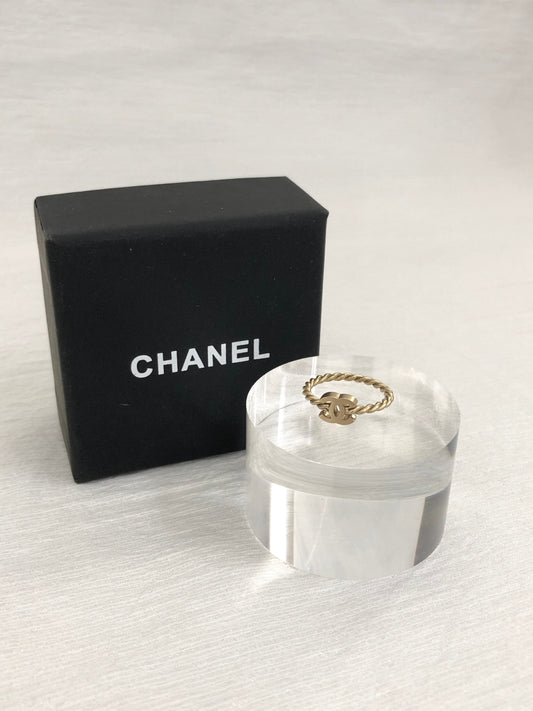 CHANEL Coco Mark Ring Gold Vintage vphhjs