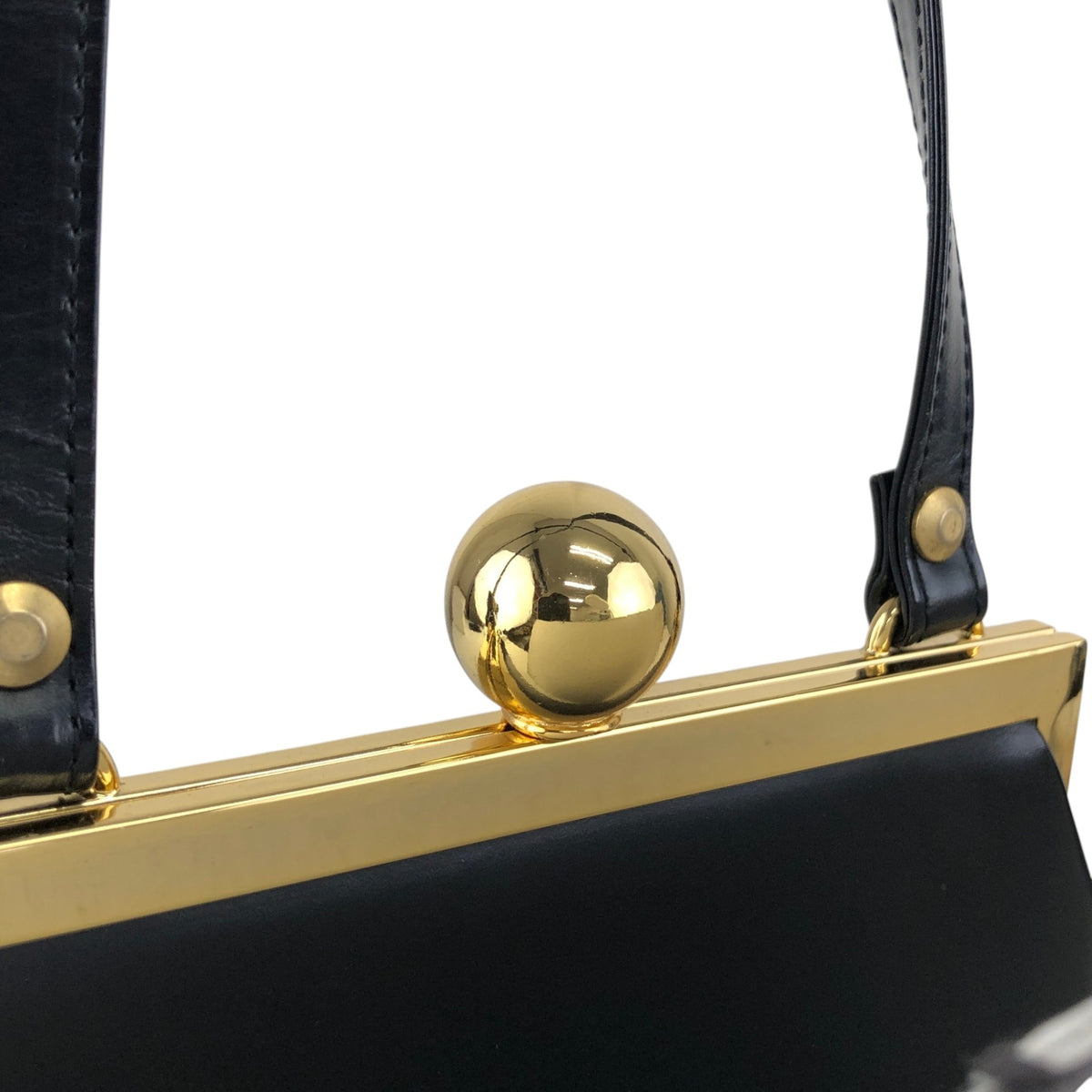Yves Saint Laurent Metal Clasp Small Shoulder bag Black Vintage 8z366v