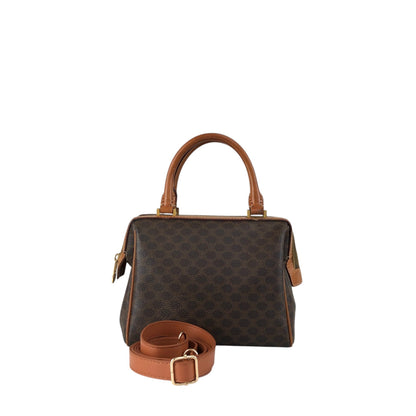 CELINE Macadam Two-way Small Boston bag Shoulder bag Brown Vintage aacnr6