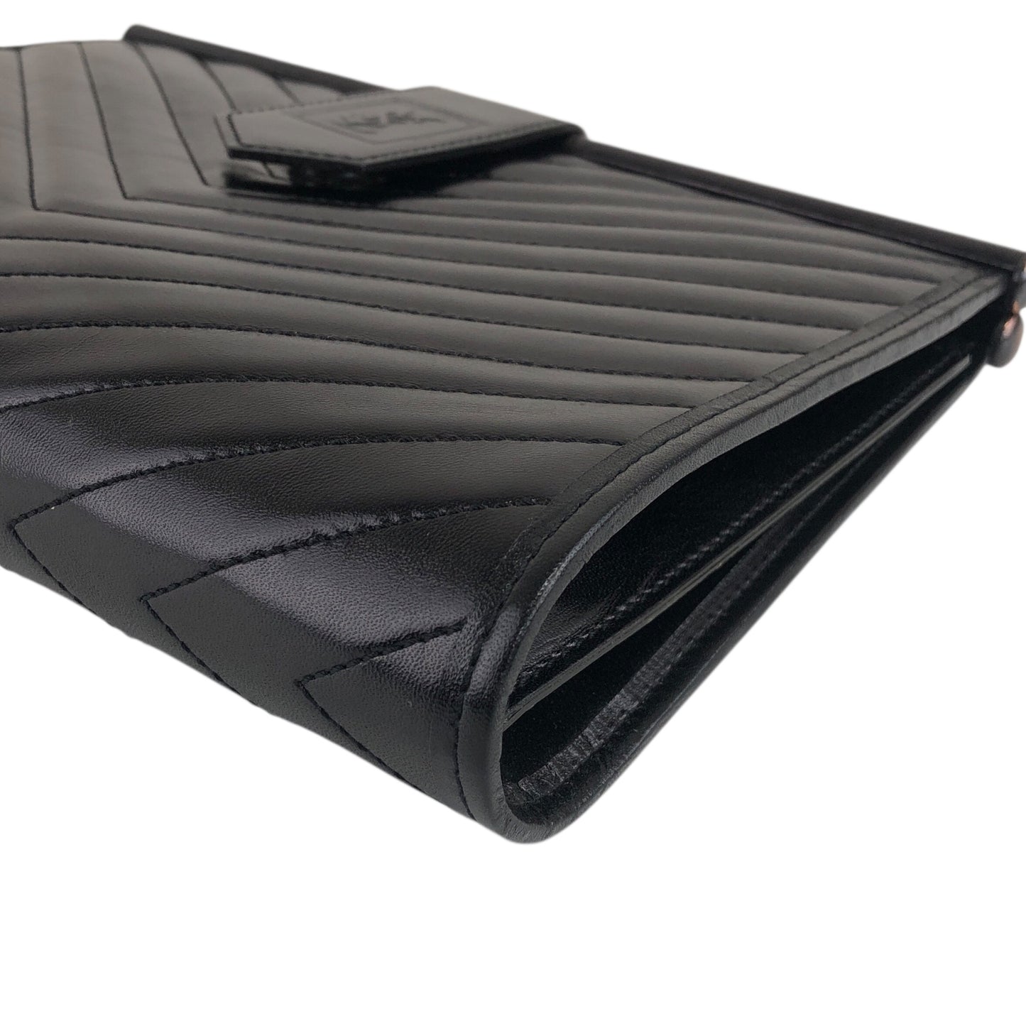 Yves Saint Laurent YSL Logo Clutch bag Black Vintage xv8d62