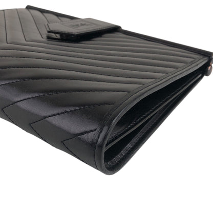 Yves Saint Laurent YSL Logo Clutch bag Black Vintage xv8d62