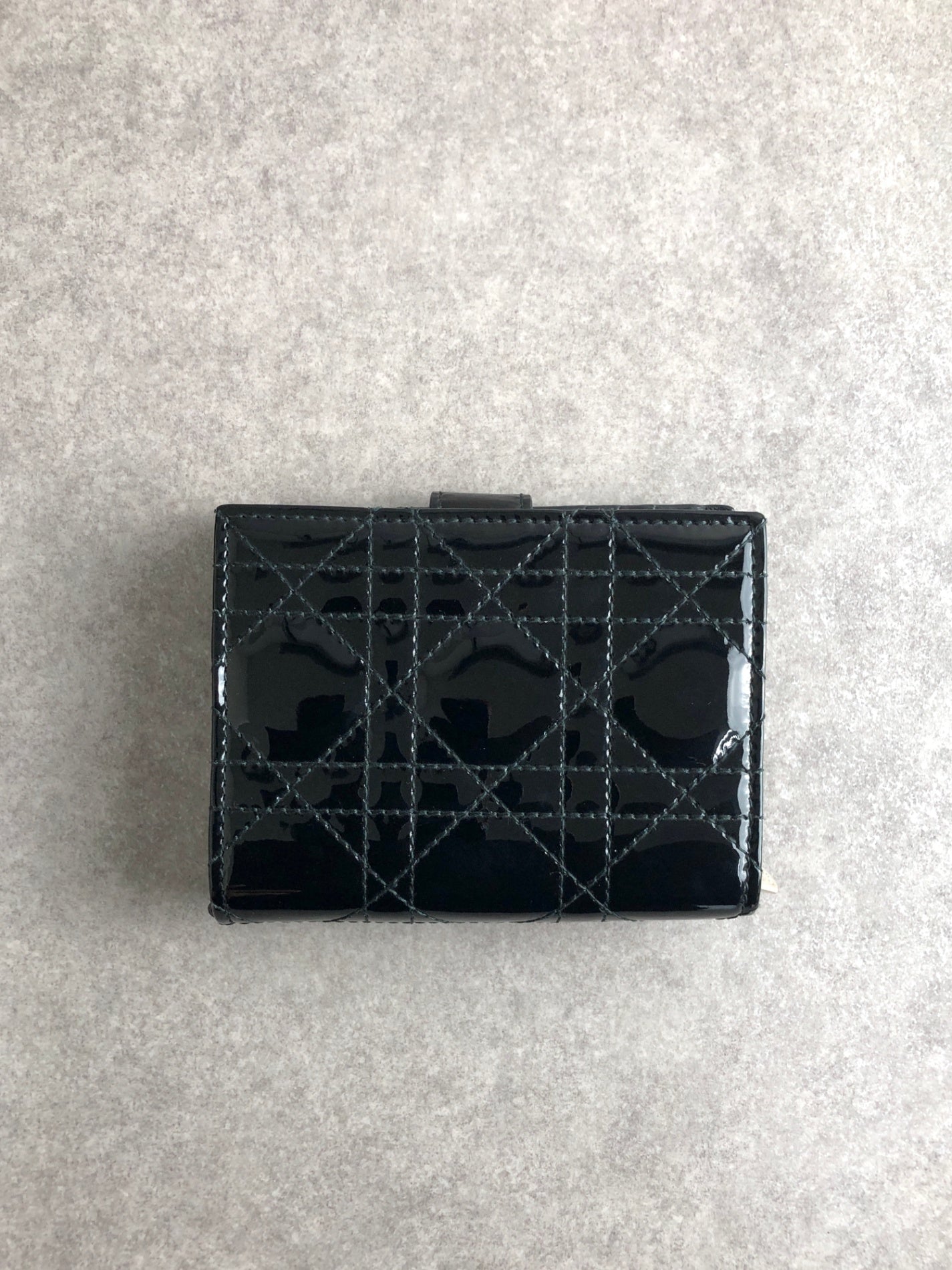 Christian Dior Cannage Folded Wallet Black Vintage m435au