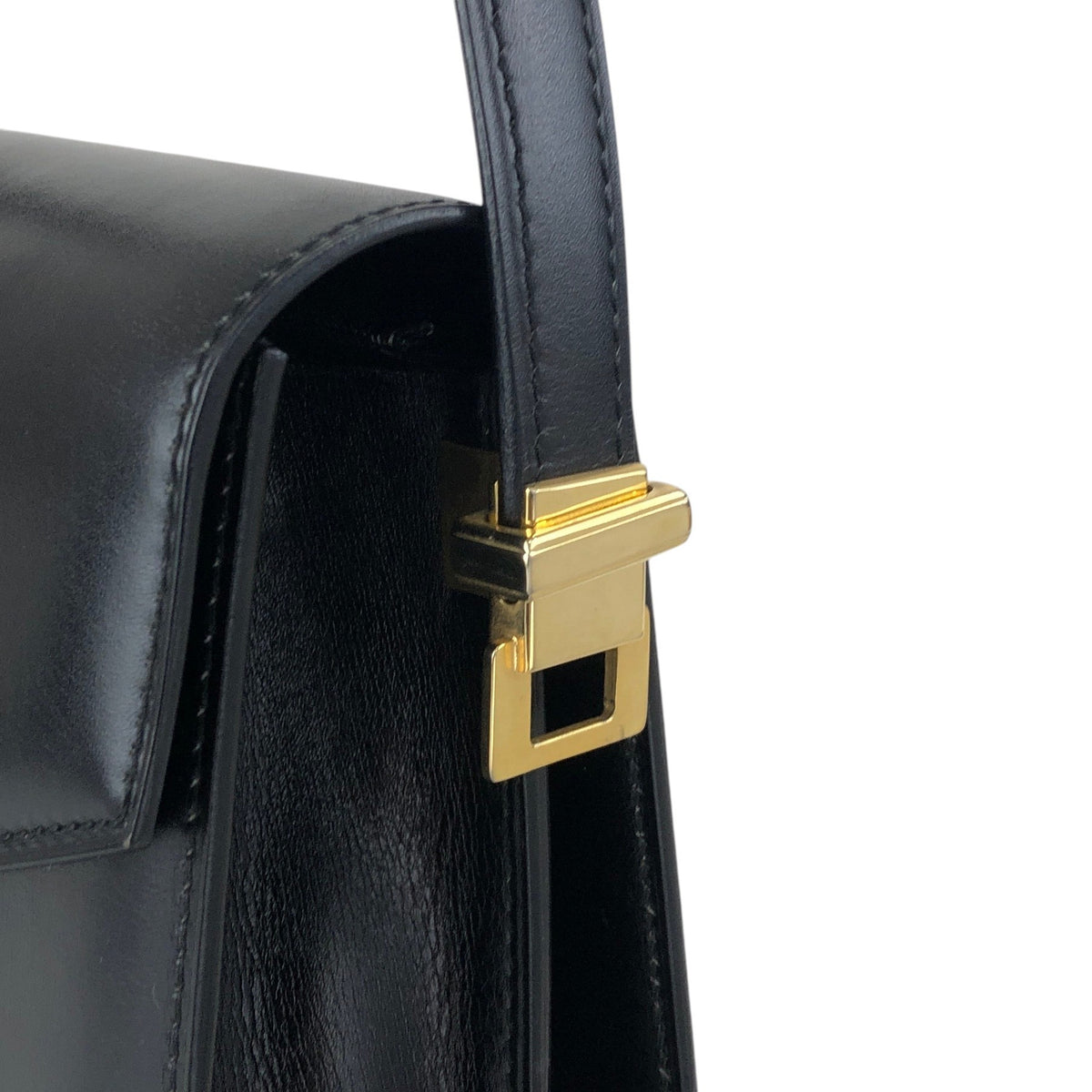 CELINE Gancini Shoulder bag Black Vintage gssz7x