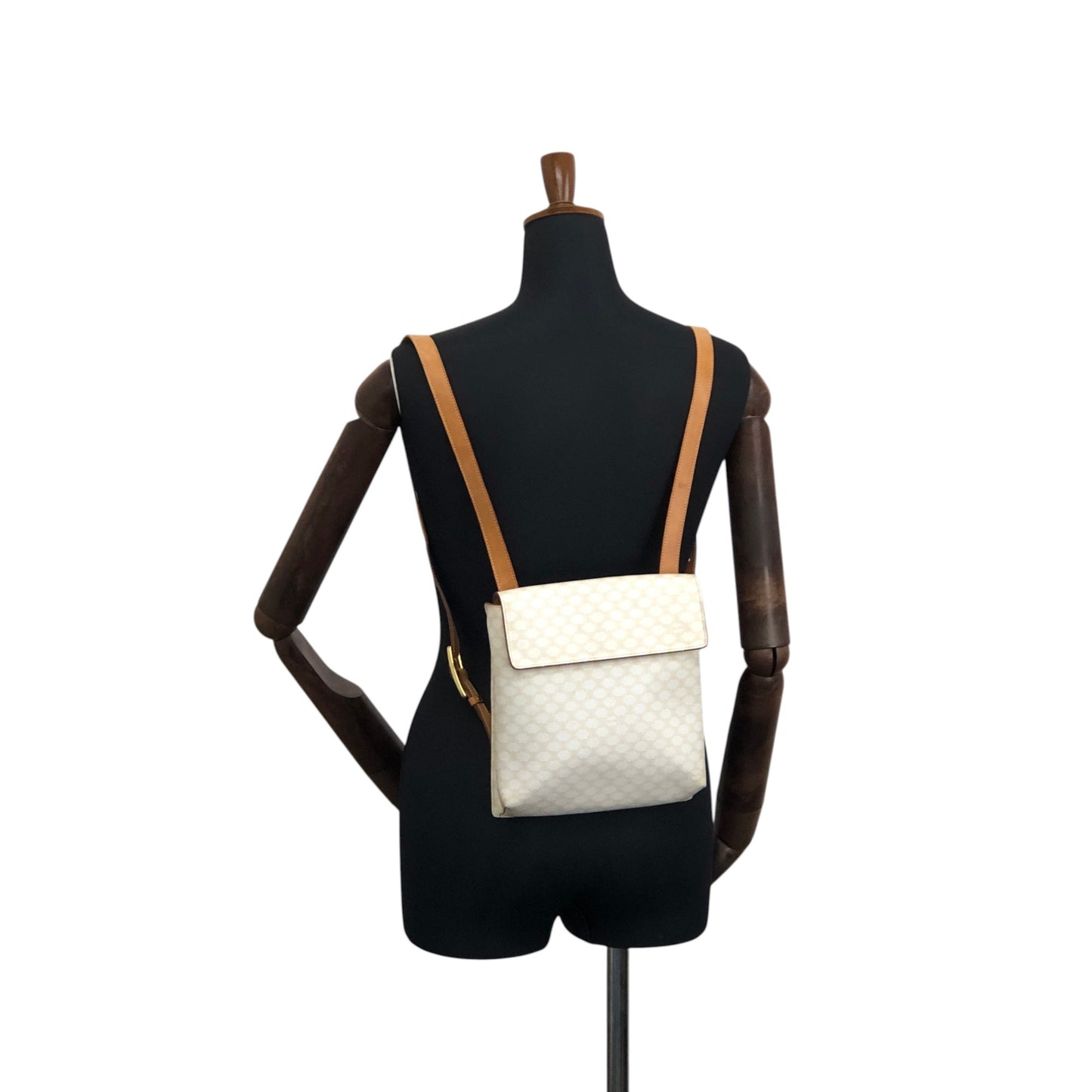 CELINE Macadam Backpack White Vintage w8wdat