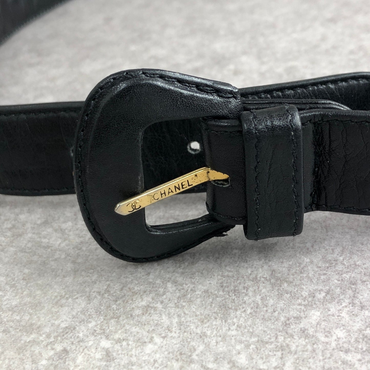 CHANEL Matelasse Belt Black Vintage h4ignw