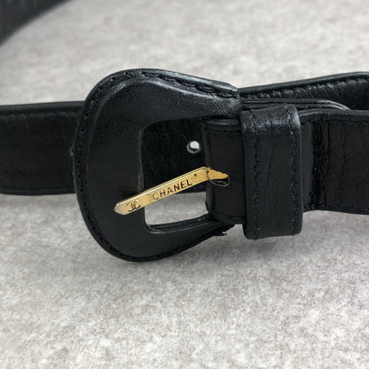 CHANEL Matelasse Belt Black Vintage h4ignw