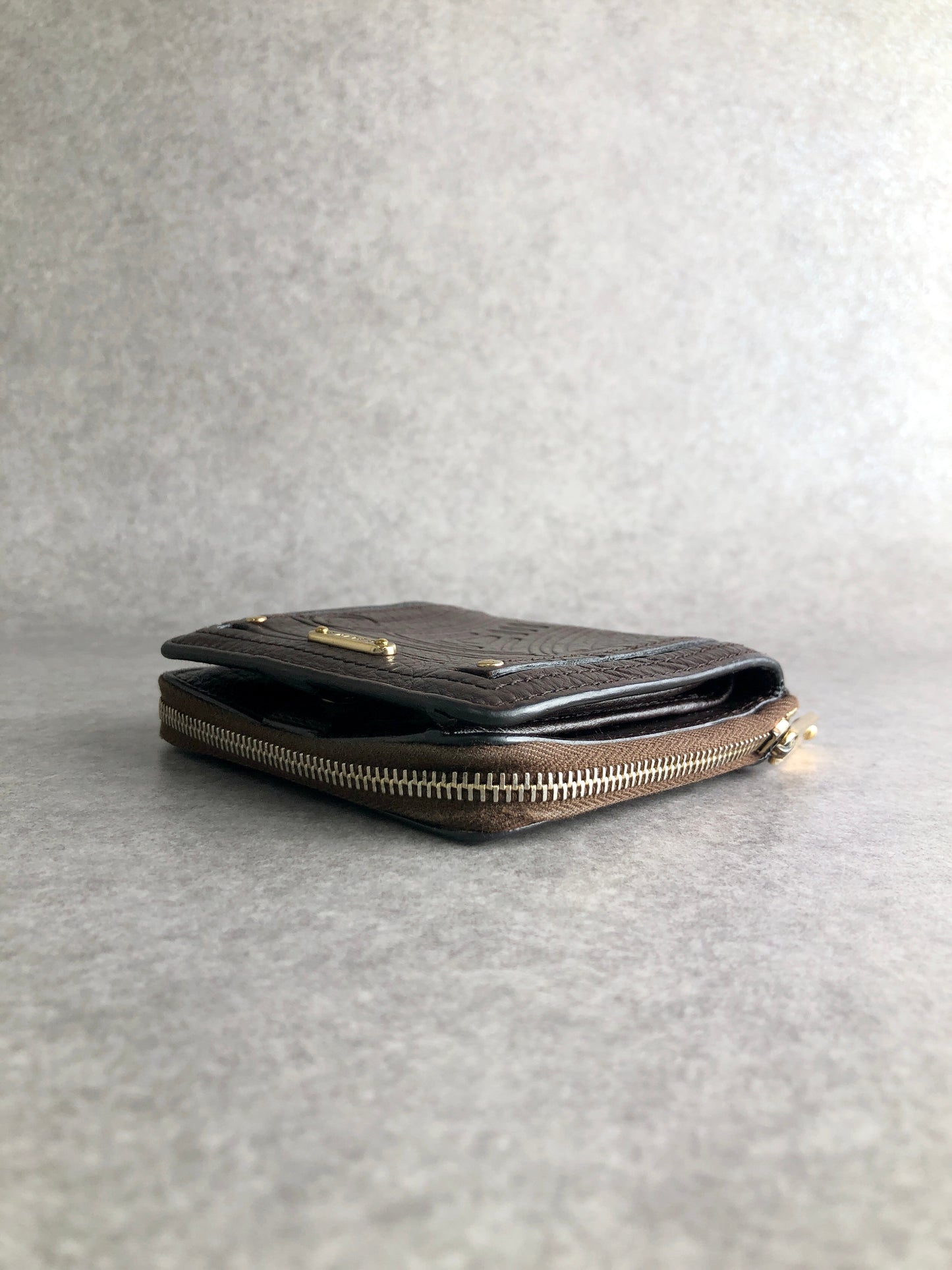 CELINE Blason Folded Wallet Brown Vintage b3irix