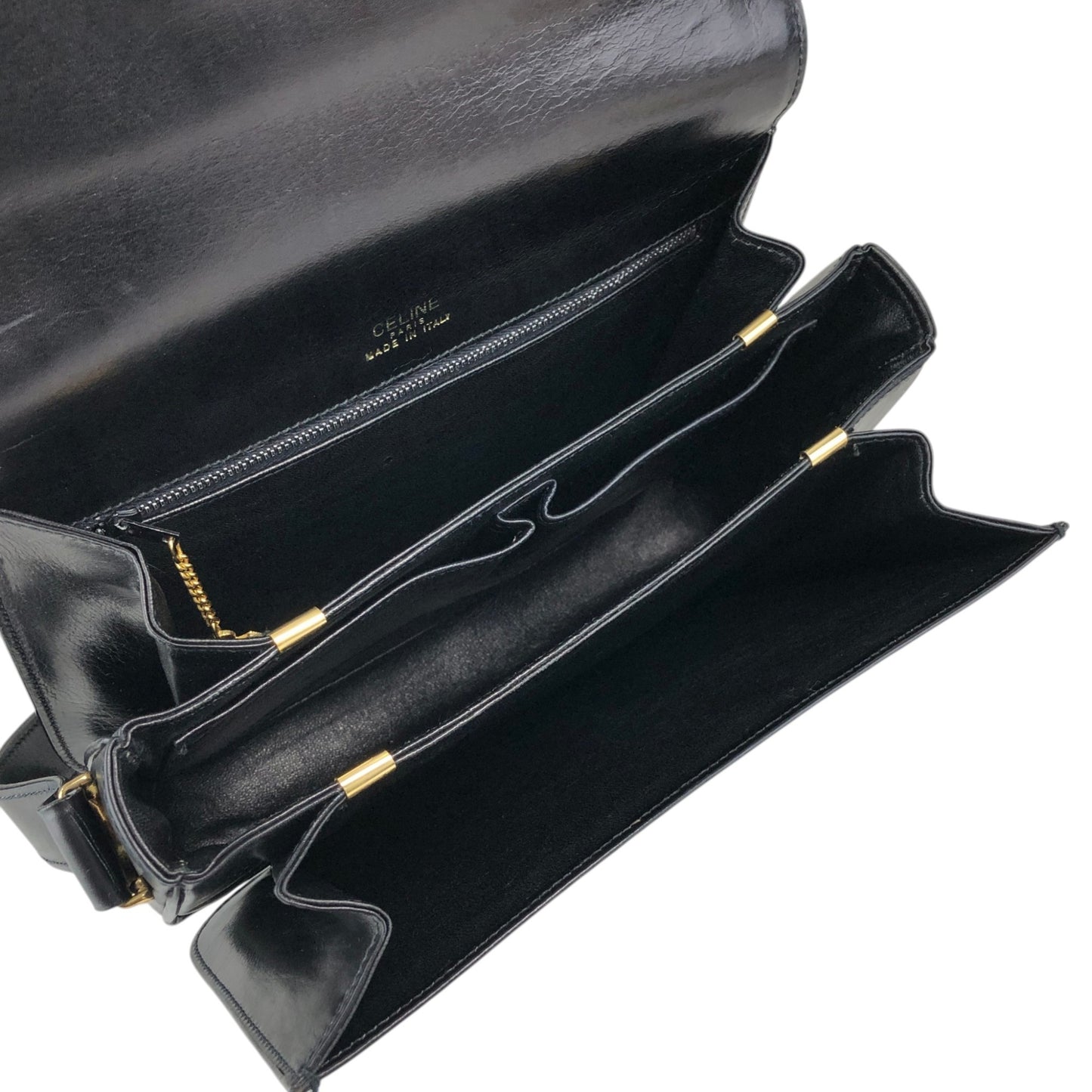 CELINE Triomphe Shoulder bag Black Vintage hvk6su