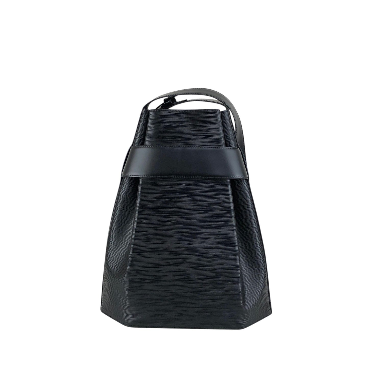 LOUIS VUITTON Epi Drawstring Shoulder bag Black Vintage b75b8t