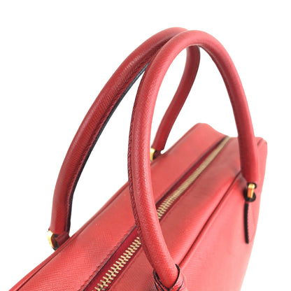 PRADA Logo Padlock Handbag Red Vintage udugdn