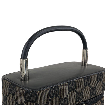GUCCI GG Canvas Handbag Vanity bag Black Vintage px6678