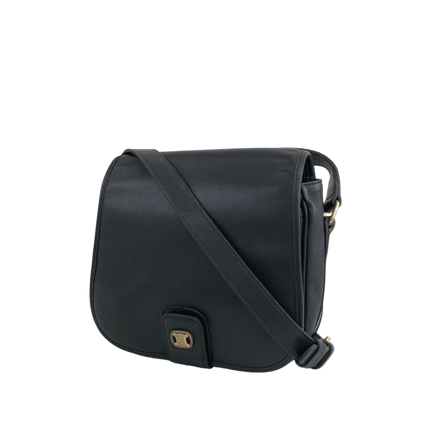 CELINE Blason Flap Shoulder bag Black Vintage xtipur