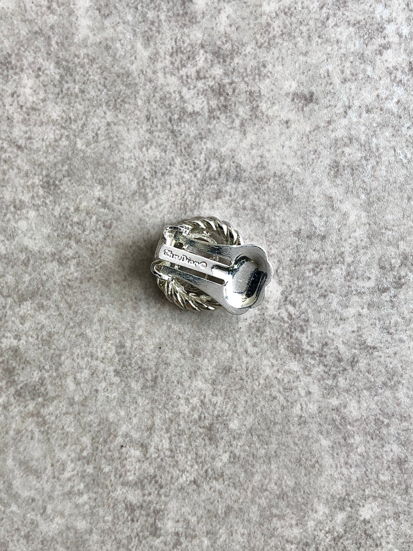 Christian Dior CD Logo Earrings Silver Vintage rfti6g