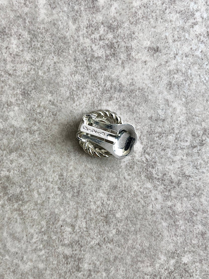 Christian Dior CD Logo Earrings Silver Vintage rfti6g