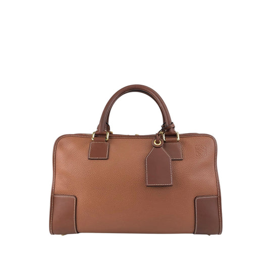 LOEWE Amazona36 Anagram Handbag Boston bag PinkBrown Vintage 2x2n6u