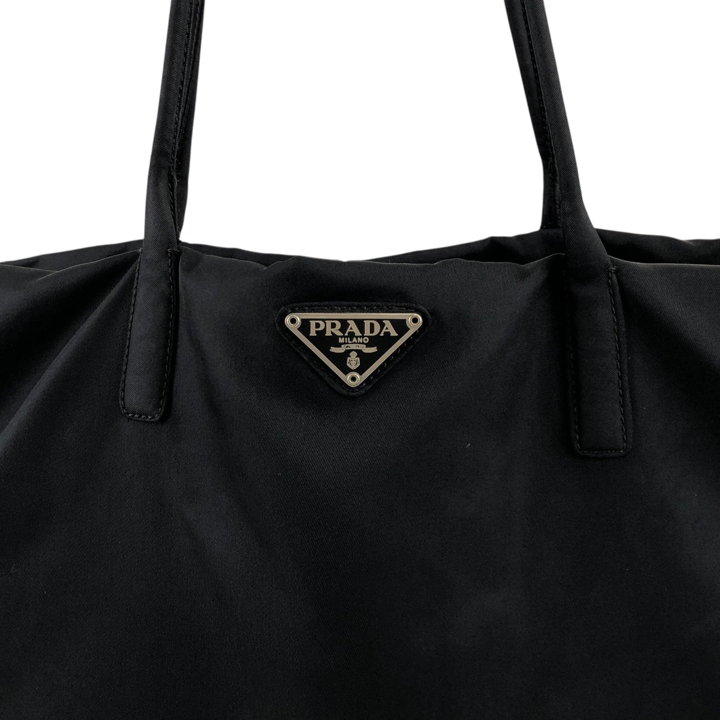 PRADA Tessuto Triangle Logo Totebag Black Vintage m8ccmn