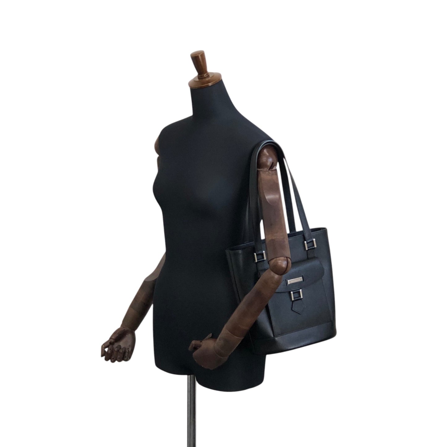 BURBERRY Logo Totebag Black Vintage ykuyii