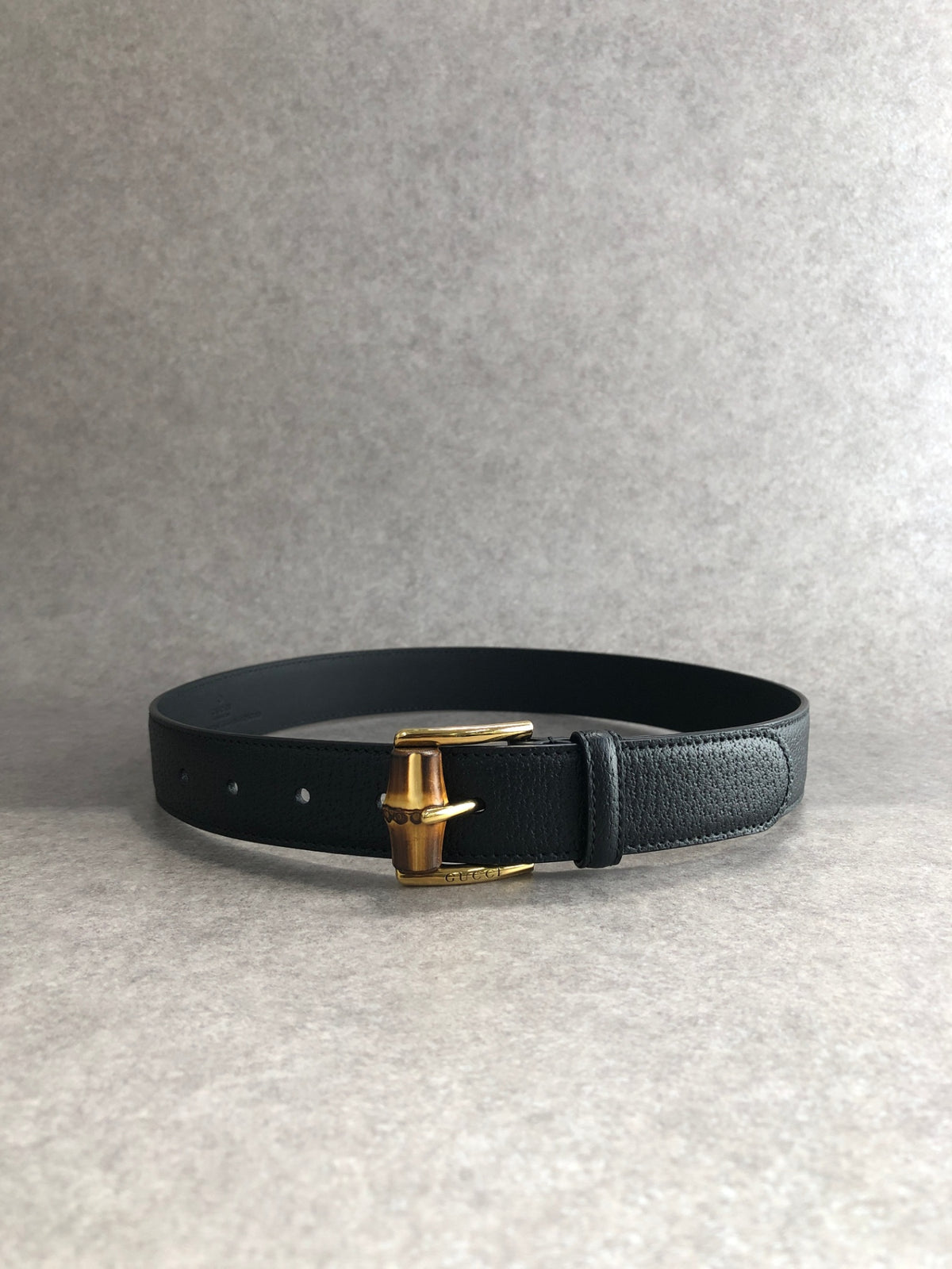 GUCCI Bamboo Belt Black Vintage 8anzpk