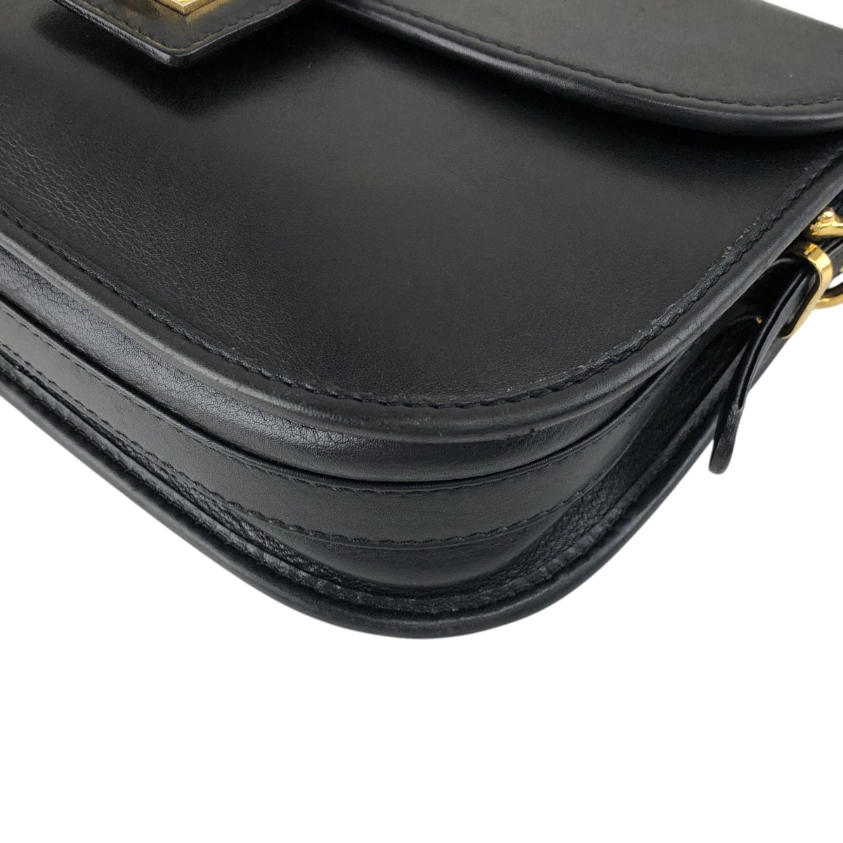 CELINE Gancini Shoulder bag Black Vintage dcwmsj