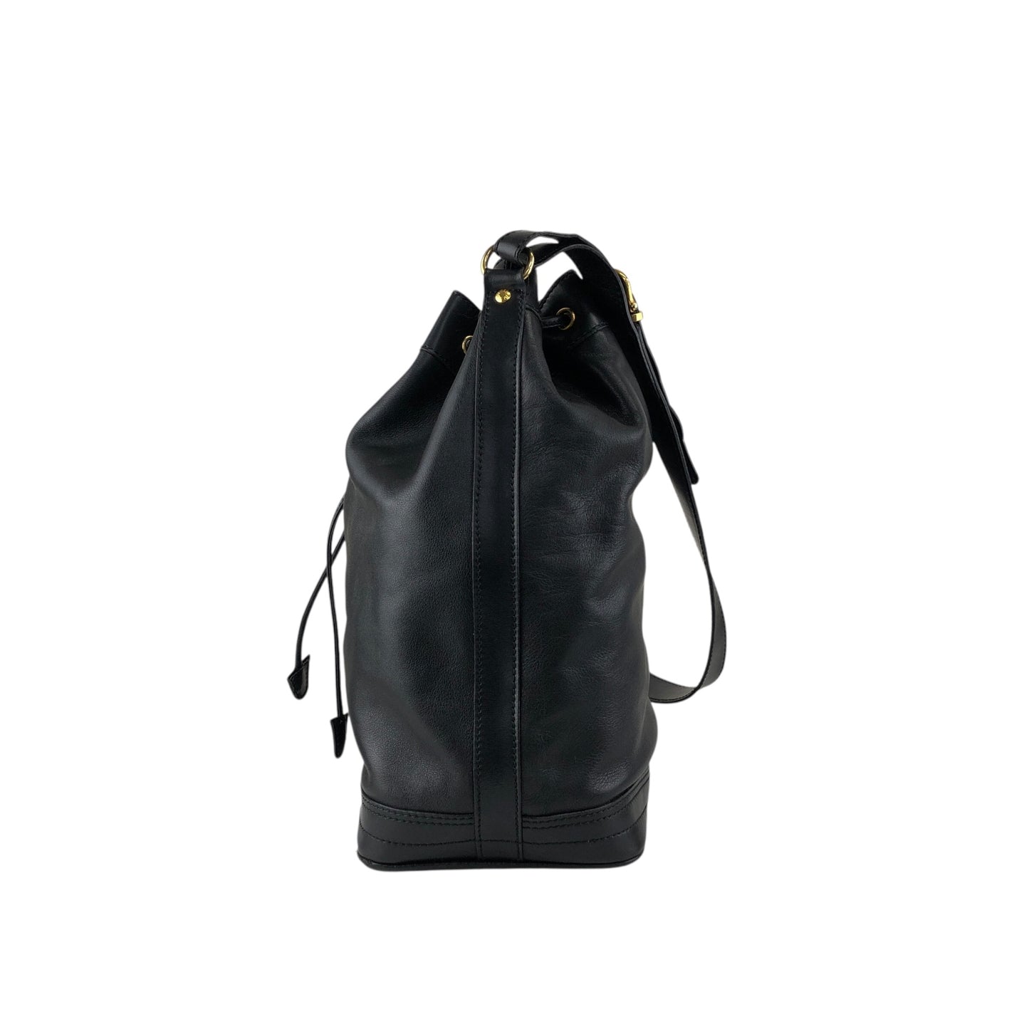 CELINE GancinivDrawstring Shoulder bag Black Vintage z78ygt