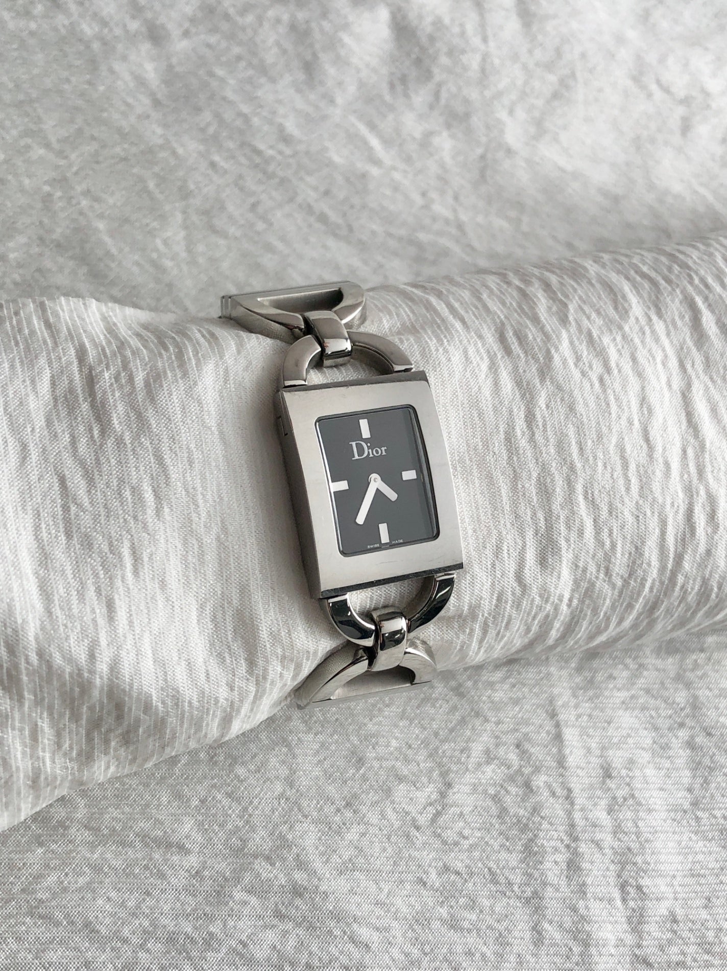 Christian Dior Logo Watch Silver D78-109 Vintage rvjazp