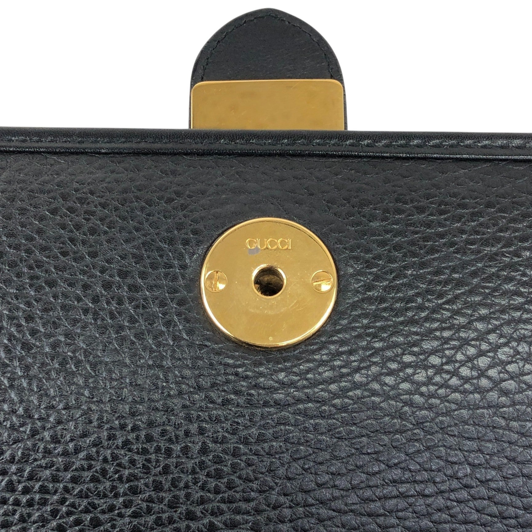 GUCCI Front Buckle Shoulder bag Black Vintage zbczdz – VintageShop