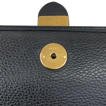 GUCCI Front Buckle Shoulder bag Black Vintage zbczdz