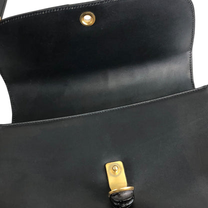 GUCCI Bamboo Turn Lock  Shoulder bag Black Vintage hksc78