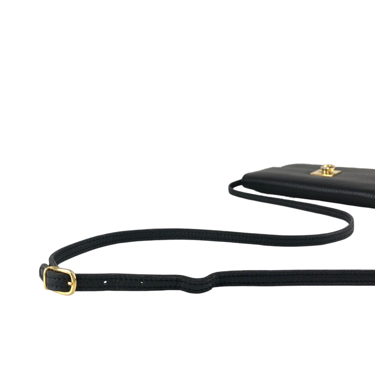 CELINE Gancini Shoulder bag Black Vintage 5hj33y