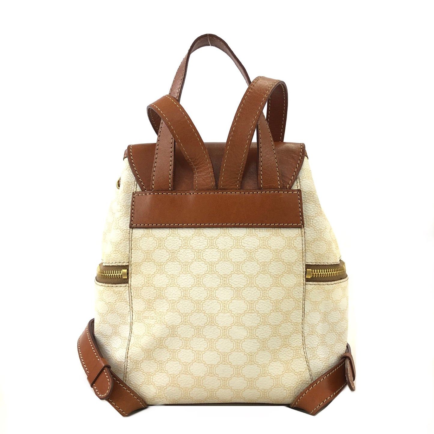 CELINE Macadam Blason Backpack White Vintage wih3fy