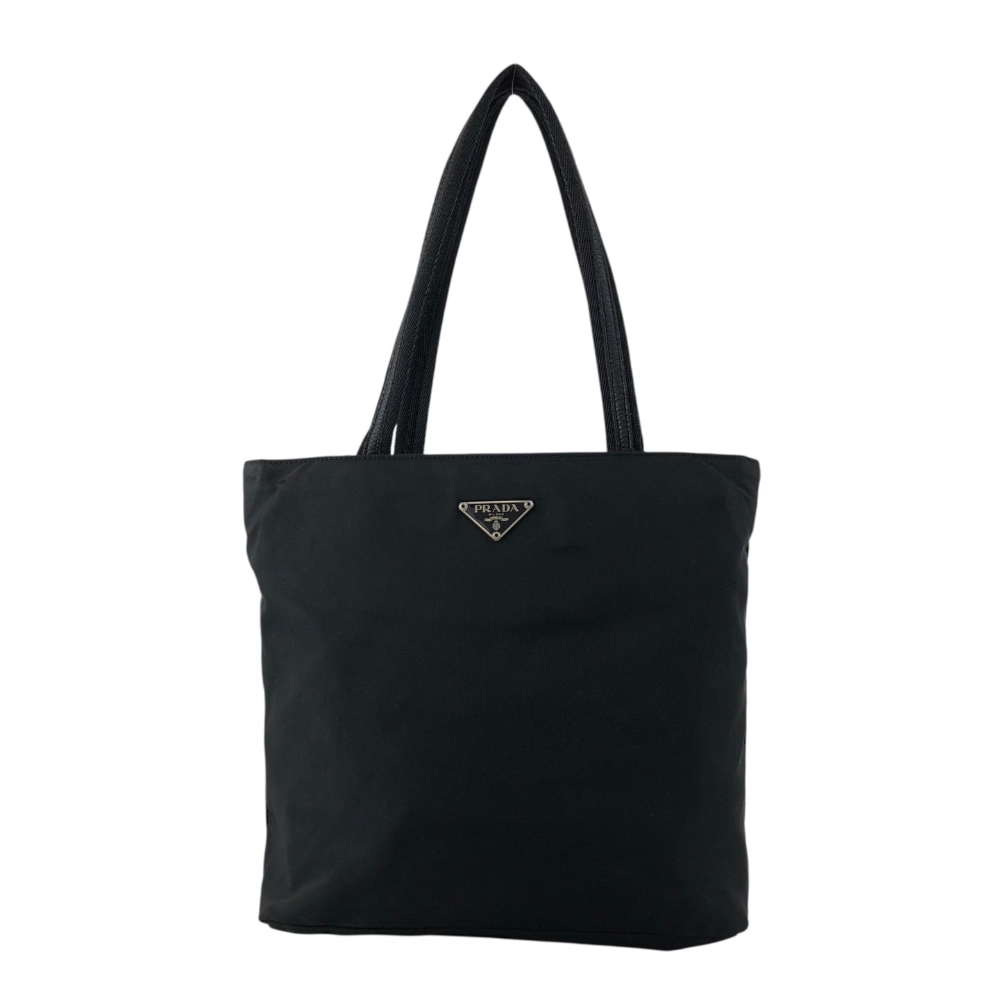 PRADA Tessuto Triangle Logo Totebag Black Vintage f4iv53