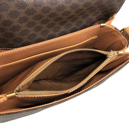 CELINE Macadam Blason Shoulder bag Brown Vintage cwx3rn