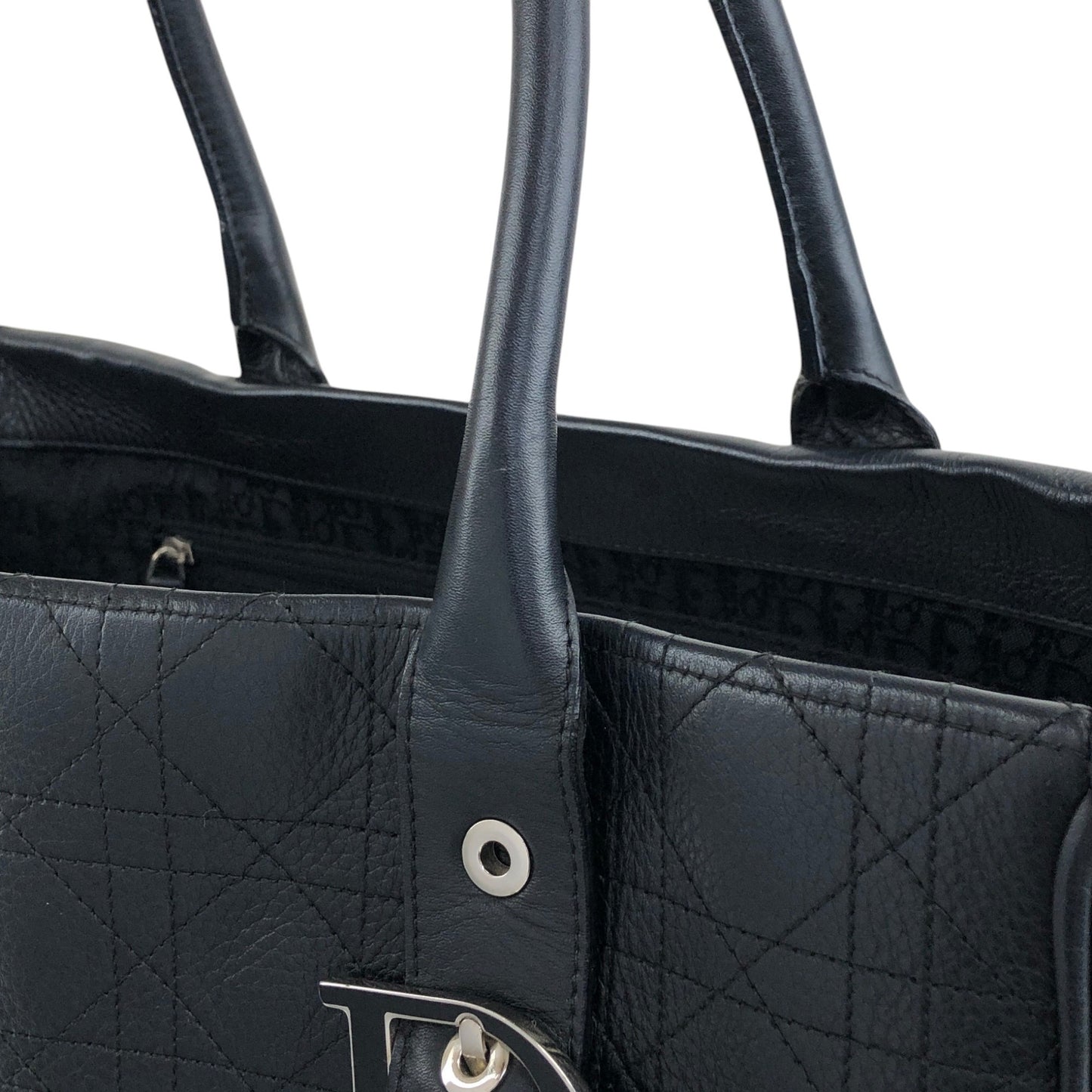 Christian Dior D Motif Totebag Black Vintage iiw373