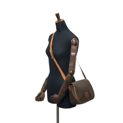CELINE Macadam Blason Shoulder bag Brown Vintage t248x8